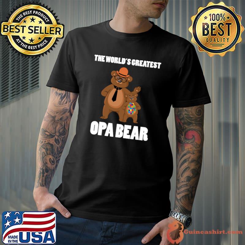 The World's Greatest Papa Bear Bear Autism T-Shirt