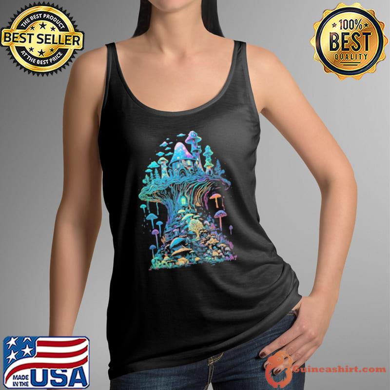 Trippy Mushroom house s Tank Top
