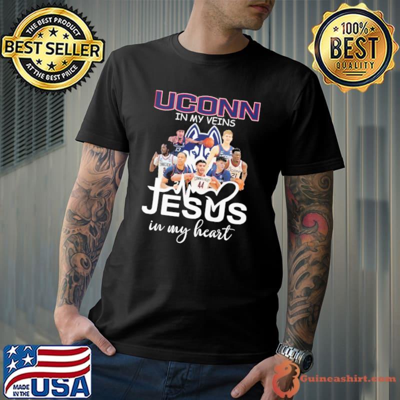 Uconn in my veins Jesus in my heart shirt