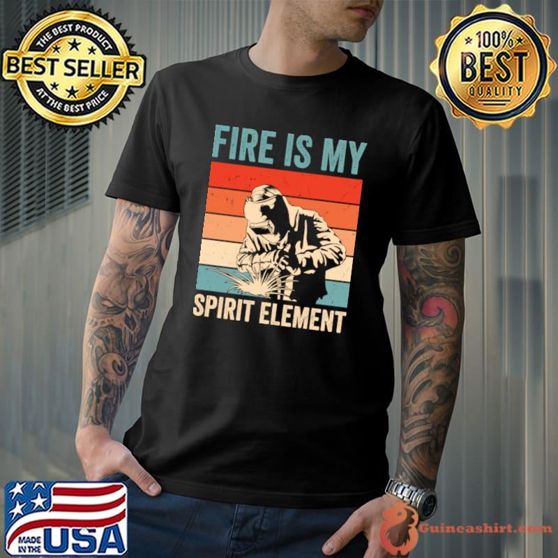 Welding Fire Spirit Element Metalworker Blacksmith Vintage T-Shirt Unisex