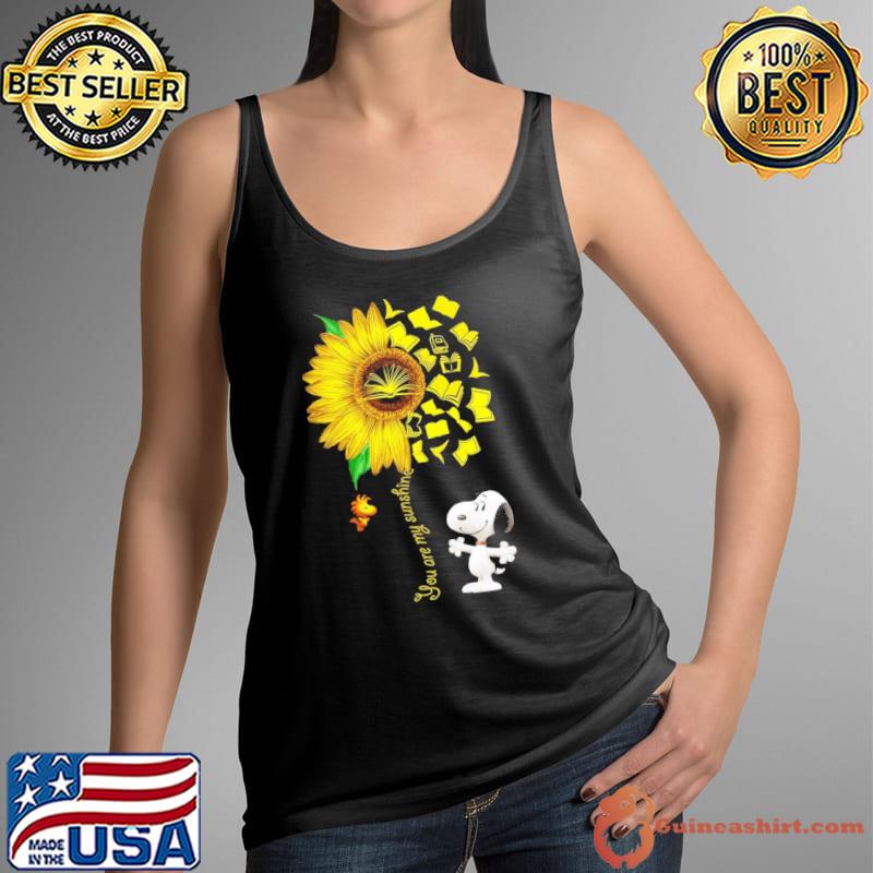 You are my sunshine snoopy and woodstock sunflower book shirt