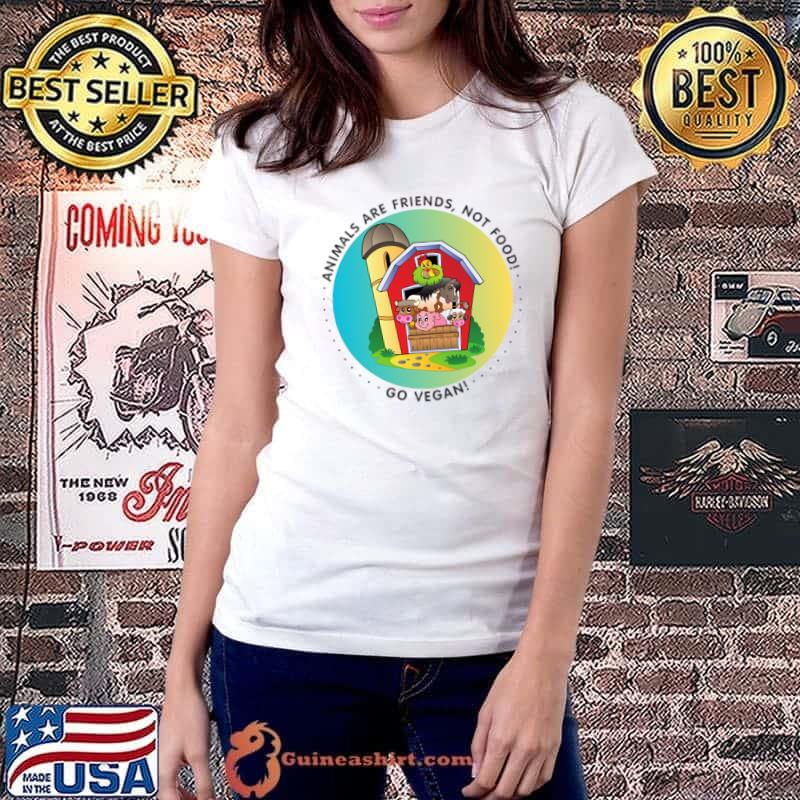 Animals are friends, not food! Go Vegan! farm pig cow T-Shirt
