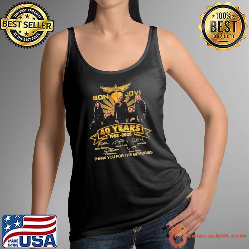 Bon Jovi 40 years 1983-2023 thank you for the memories signatures shirt