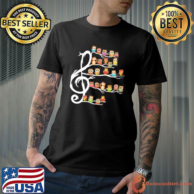 Book Owl music tree shirt
