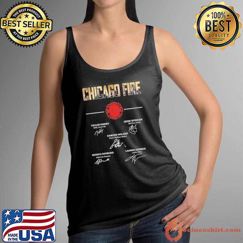 Chicago Fire Taylor Kinney Jesse Spencer Eamonn Walker signatures shirt
