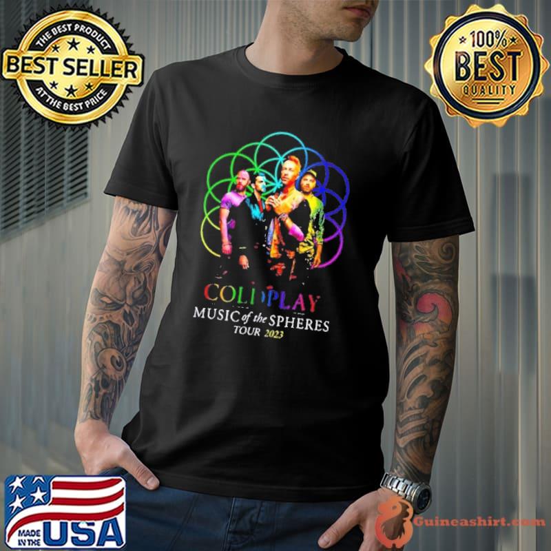 Coldplay music of the spheres tour 2023 rainbow shirt