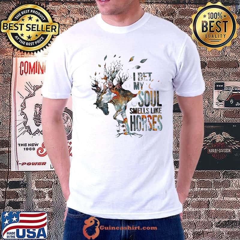 I bet my soul smells like horse tree watercolo shirt