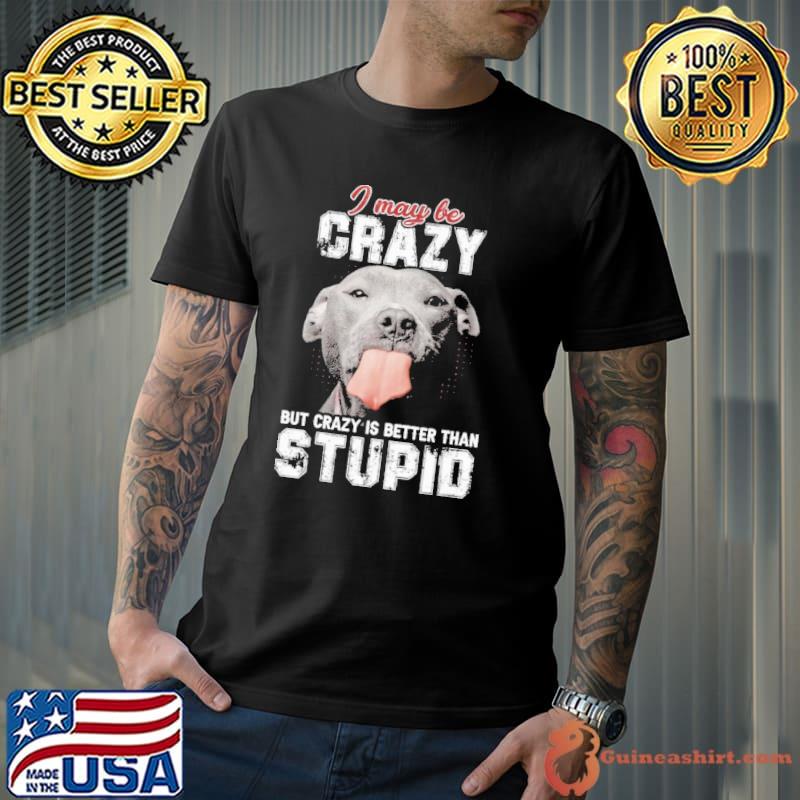 I may be crazy but crazy is better than stupid dog shirt