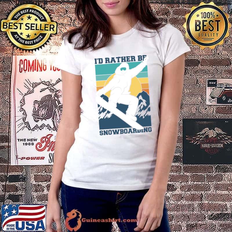 I'd Rather Be Snowboarding Chasing Sunset A Snowboarder's Mountain Vintage T-Shirt