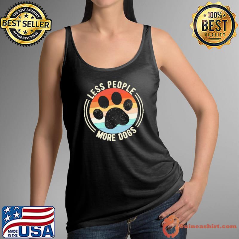 Less People More Dogs Paw Vintage s Tank Top