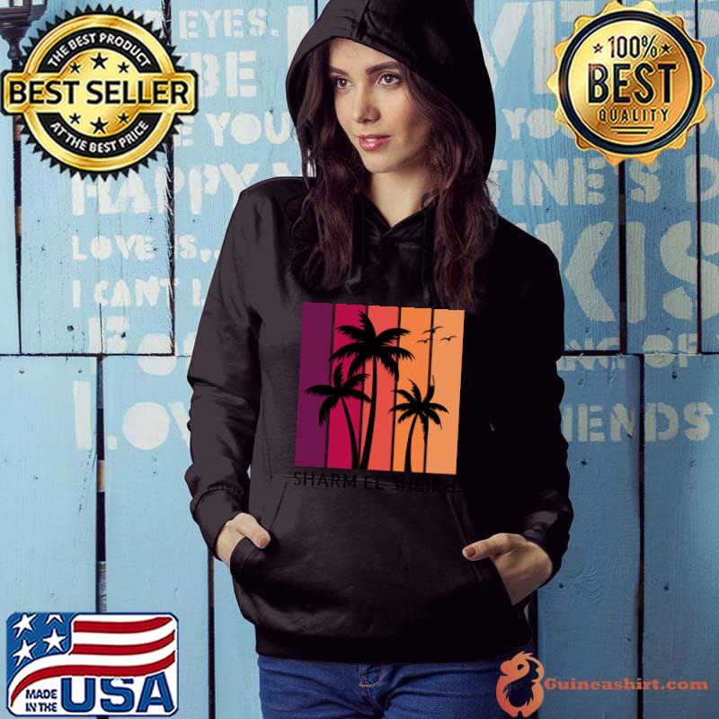 Sharm El Sheikh Vintage Sunset Palms Tree Birds T-Shirt Hoodie