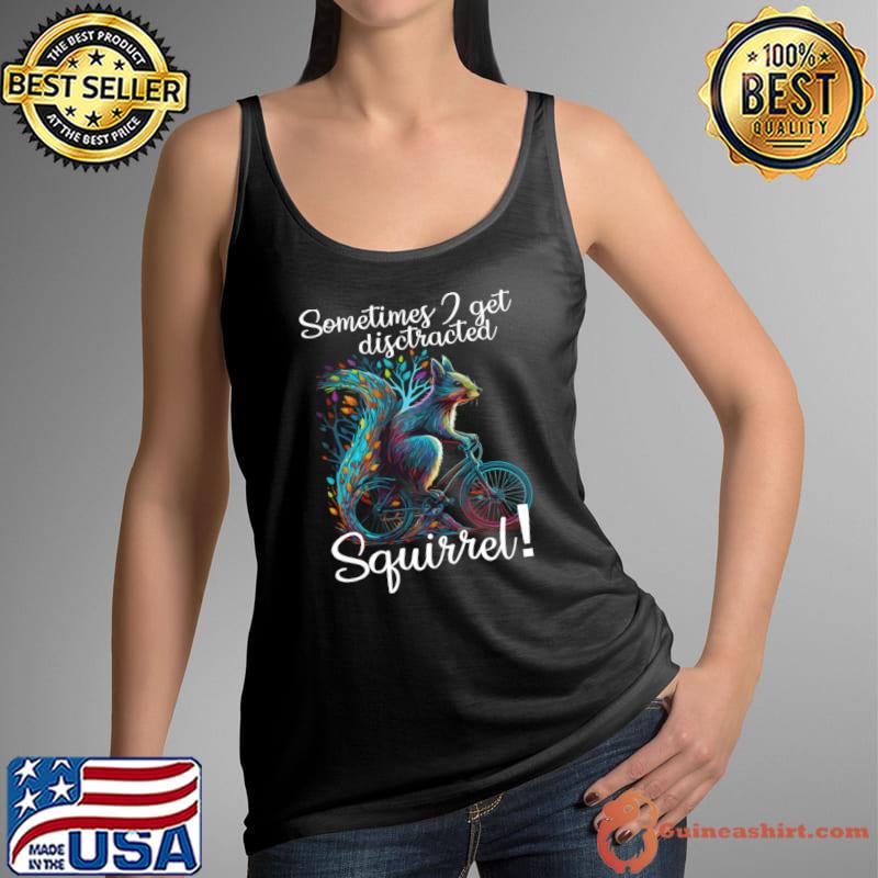 Sometimes 2 Get Awareness Beautiful Squirrel Riding A Bicycle Watercolor T-Shirt