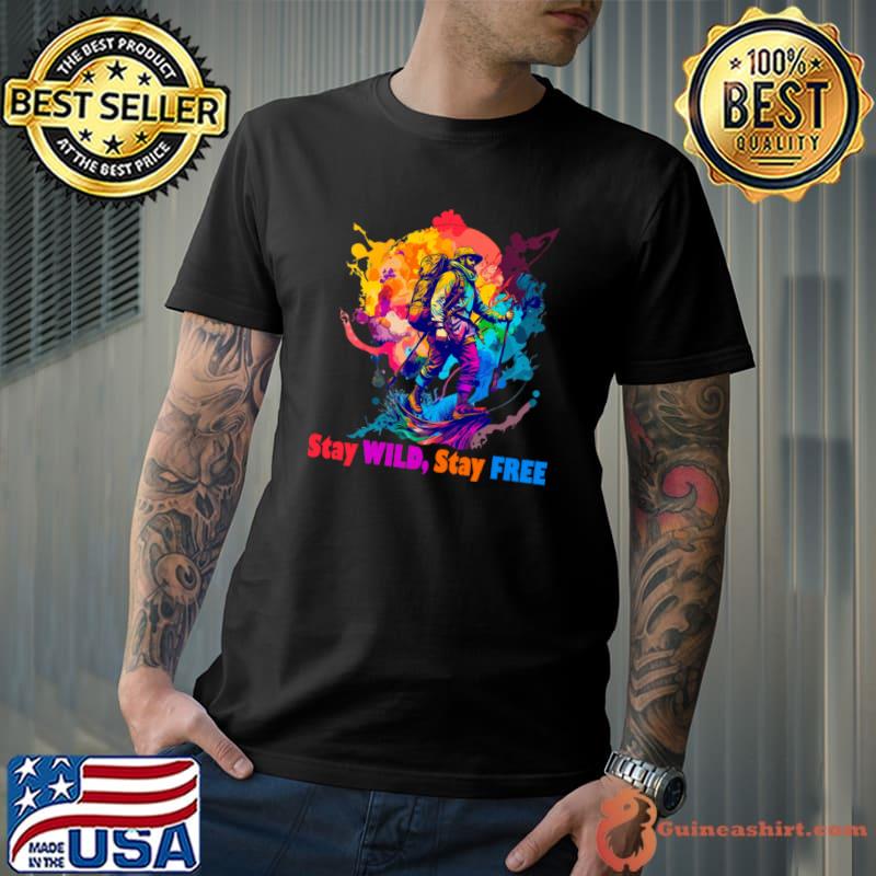 Stay Wild Stay Free Hiking Camping Watercolor T-Shirt Unisex