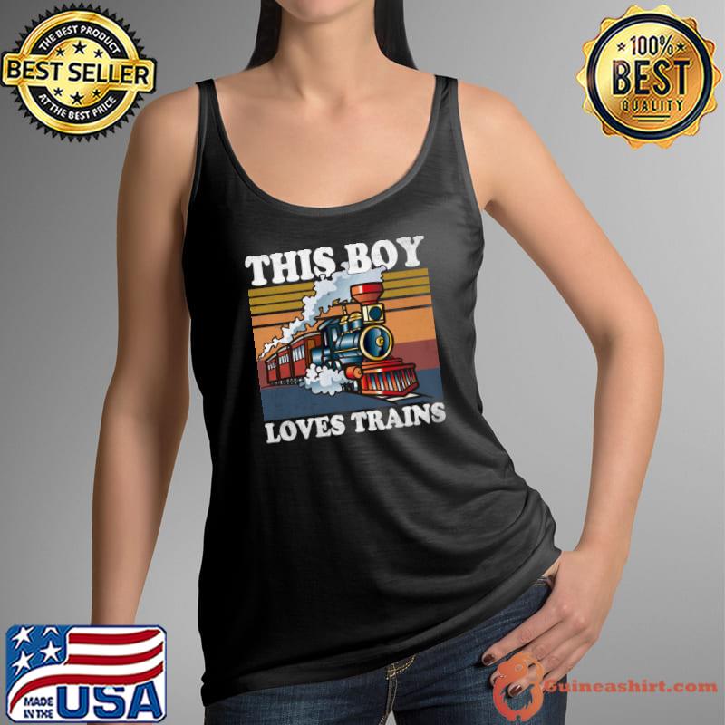 This Boy Loves Trains Vintage Train T-Shirt