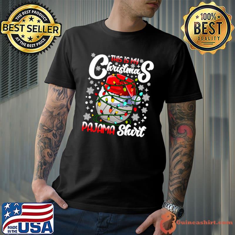 This Is My Christmas Pajama Volleyball Xmas Tree Light T-Shirt Unisex