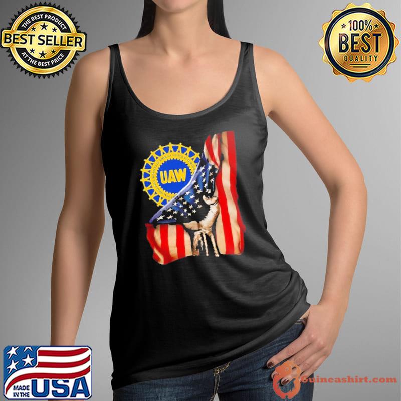 UAW workers america united automobile american flag s Tank Top