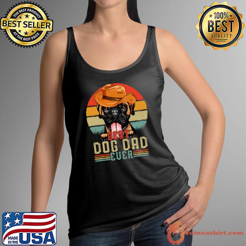 Vintage Best Dog Dad Ever Retro Headband Father's Day T-Shirt