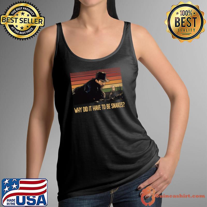 Why Did Have To Be Snakes Vintage Indiana Art Character T-Shirt