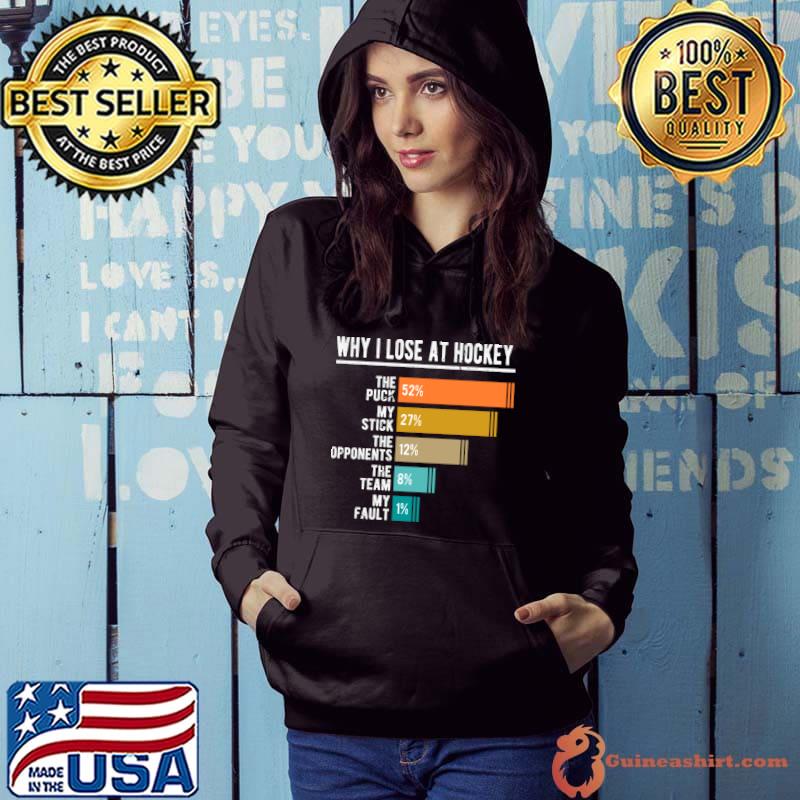 Why I Lose At Hockey Check Out The Puck My Stick The Opponents T-Shirt Hoodie