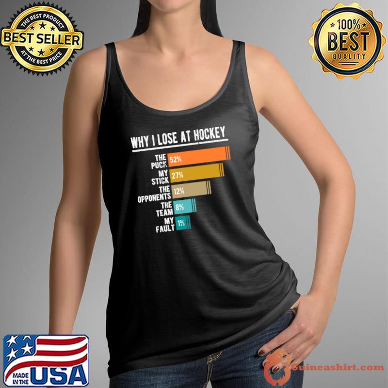 Why I Lose At Hockey Check Out The Puck My Stick The Opponents T-Shirt