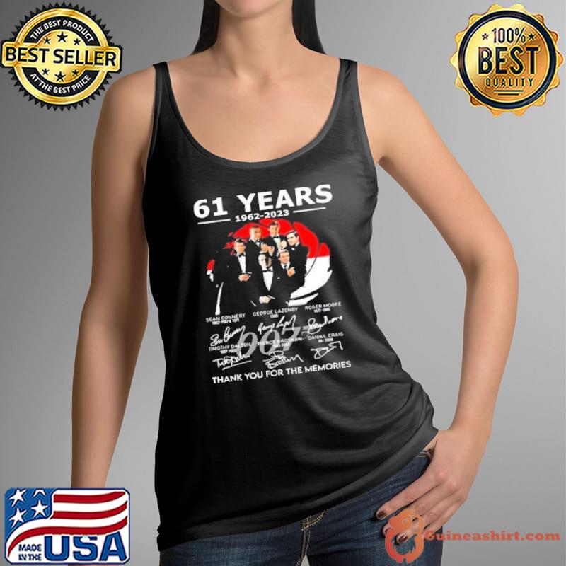 61 years 1962 2023 007 thank you for the memories signature shirt