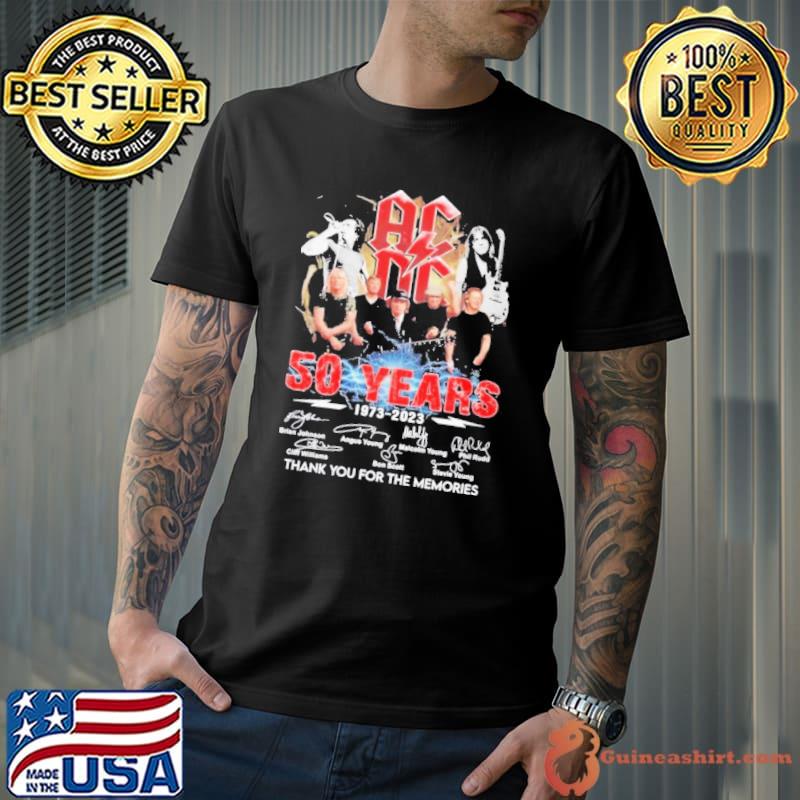AC DC 50 years 1973 2023 thank you for the memories signature shirt