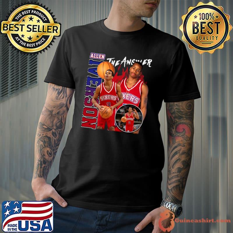 Allen Iverson The Answer Basketball Signature Vintage T-Shirt - Guineashirt  Premium ™ LLC
