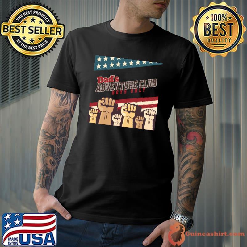 Awesome dad's Adventure Club Boys Only American Flag Retro T-Shirt