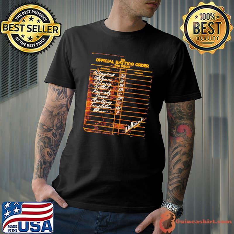 Batting Lineup San Diego 1984 shirt