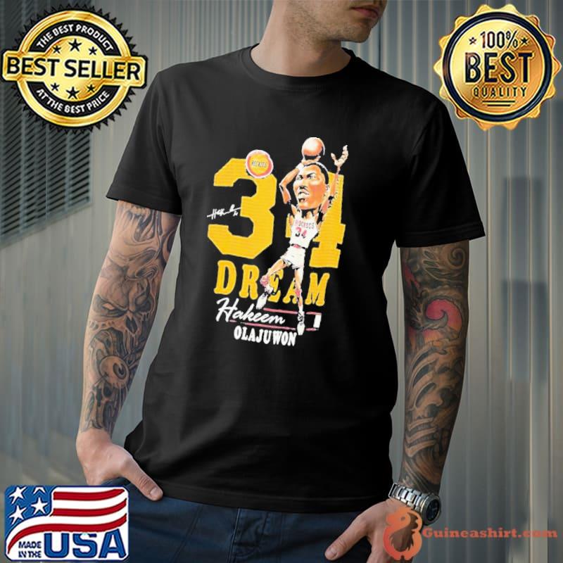 Best #34hakeem olajuwon houston rockets mitchell ness hardwood classics caricature shirt