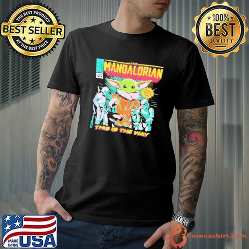 Best star Wars The Mandalorian Baby Yoda Retro Comic Cartoon Jedi Shirt