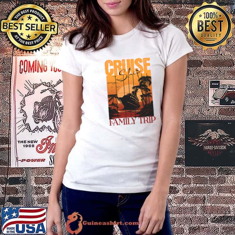 Cruise ship family trip palms tree vintage T-Shirt Ladiestee