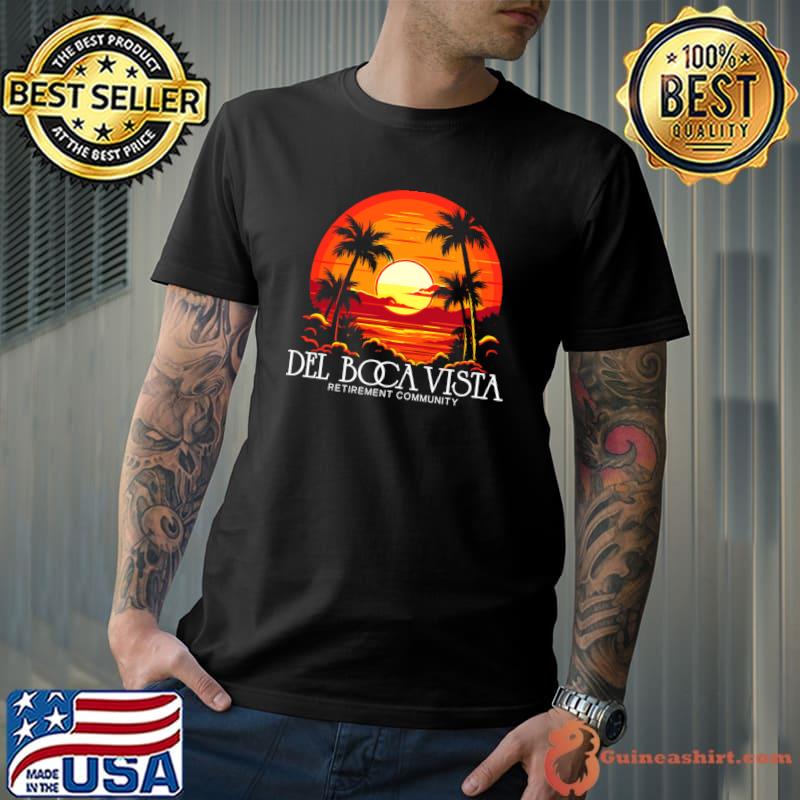 Del Boca Vista Retirement Community Sunset Palm Tree T-Shirt
