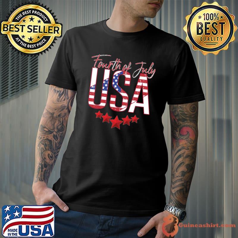 Fourth Of July Usa Star American Flag T-Shirt