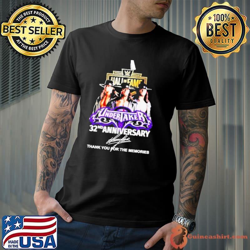 Hall of fame undertaker 32nd anniversary thank you for the memories signature shirt