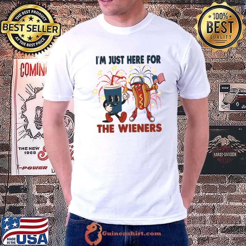 Hot Dog I'm Just Here For The 4Th Of July T-Shirt
