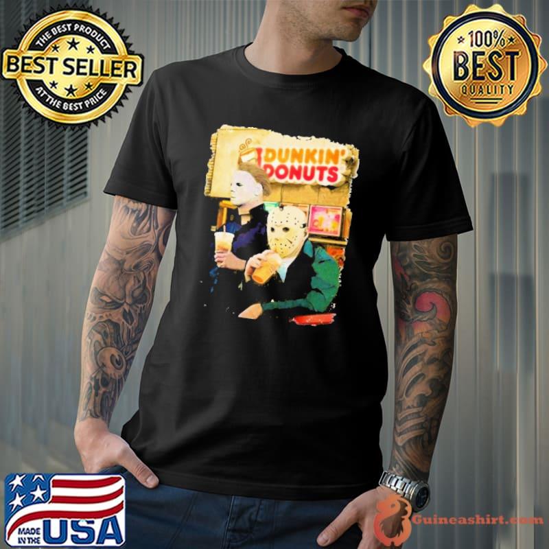 Jason Voorhees and Micheal Myers Dunkin Donuts Shirt