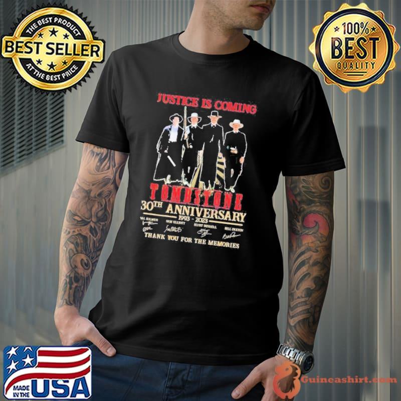 Justice Is Coming Tombstone 30th Anniversary 1993 – 2023 Thank You For The Memories shirt