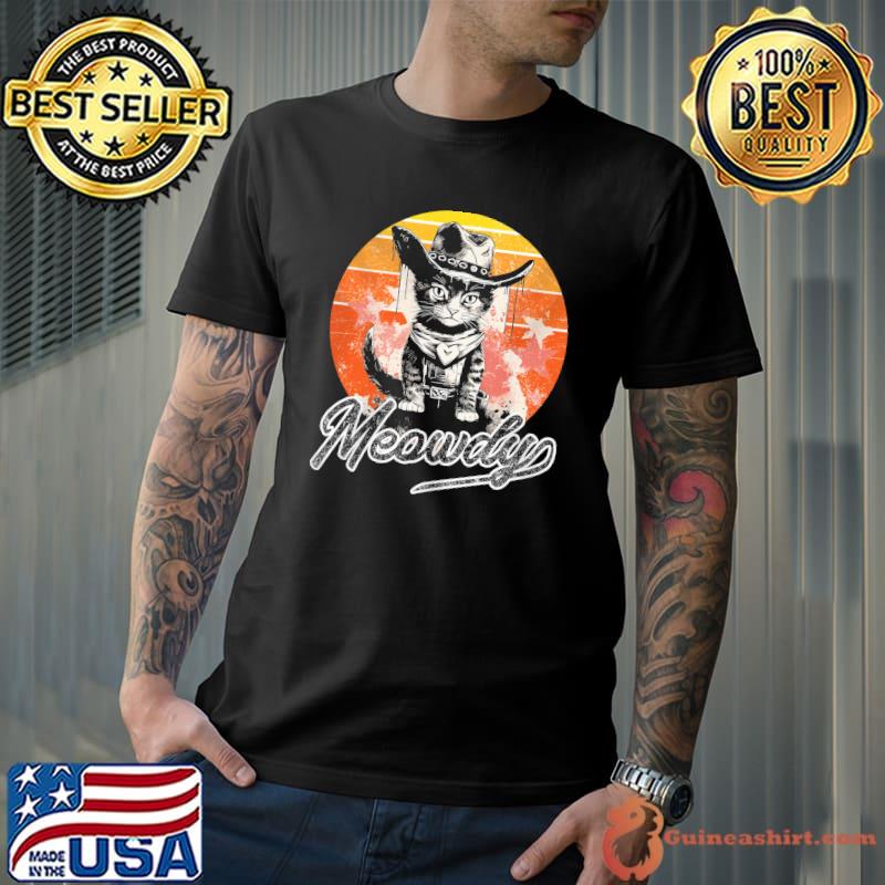 Meowdy cat cowboy vintage shirt