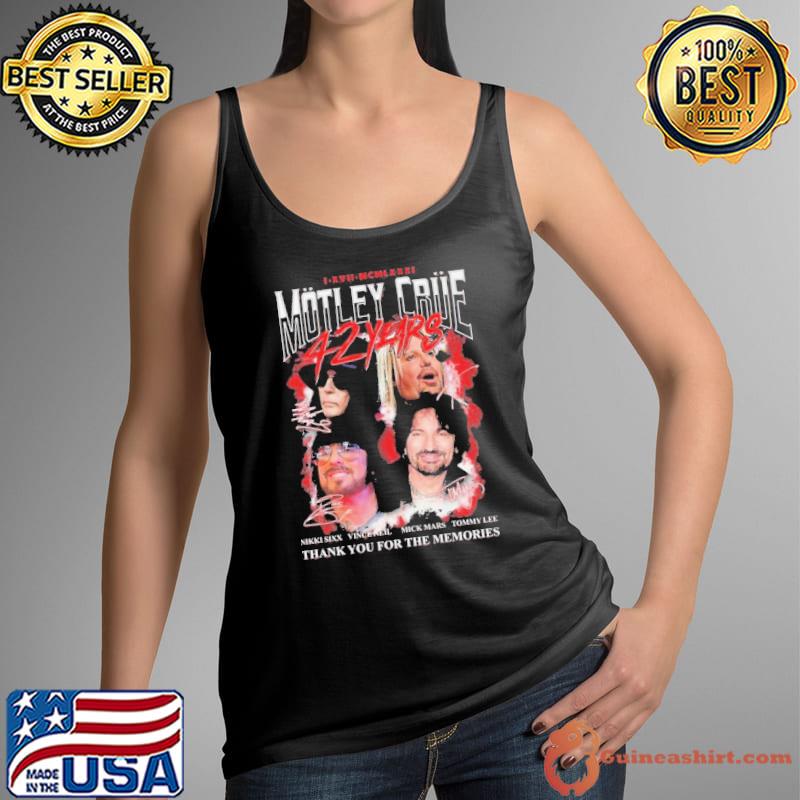 Motley Crue 42 Years Thank You For The Memories Signatures Shirt Tank Top