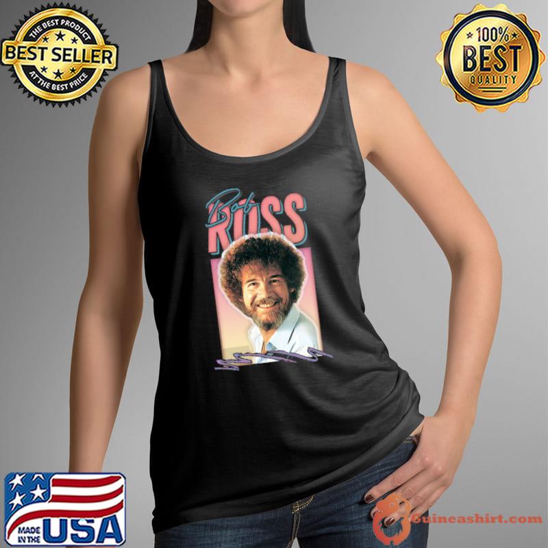 Nice bob Ross 80s Styled Aesthetic Fan Art T-Shirt