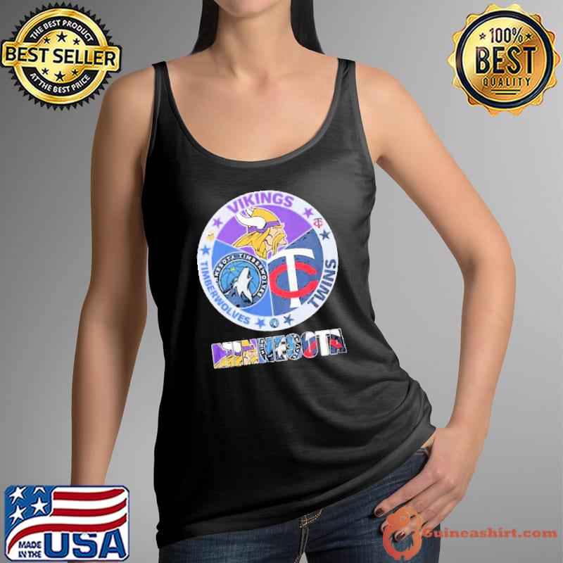Nice minnesota Vikings Twins And Timberwolves City Champions Shirt Tank Top