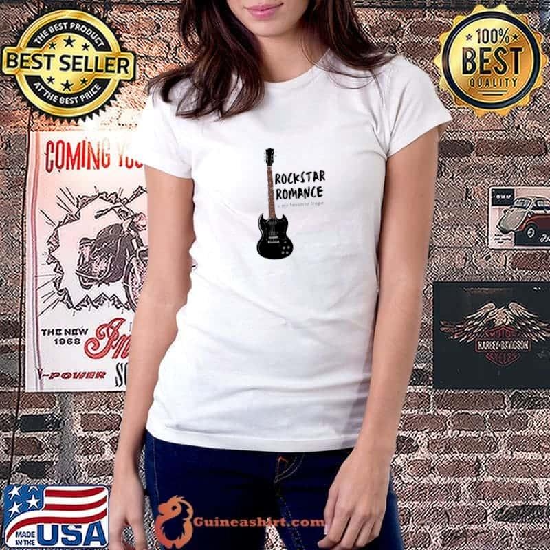 Nice rockstar Romance Is My Favorite Trope Guitar T-Shirt Ladiestee