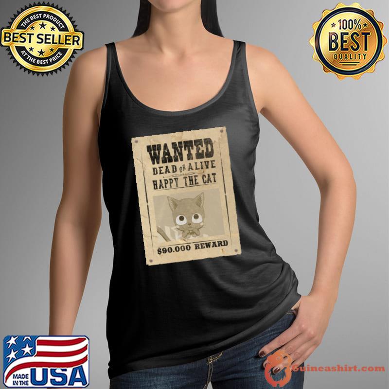 Original wanted Dead Or Alive Happy The Cat Happy Fairy Tail Retro Japanese T-Shirt