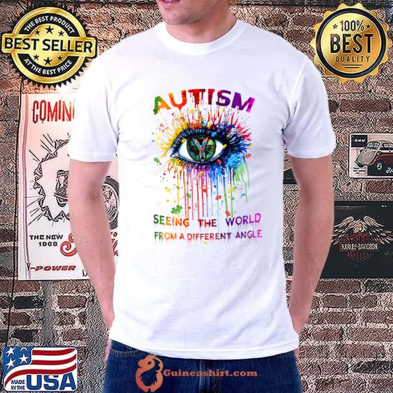 Premium autism Seeing The World From A Different Angle Eye Watercolor T-Shirt