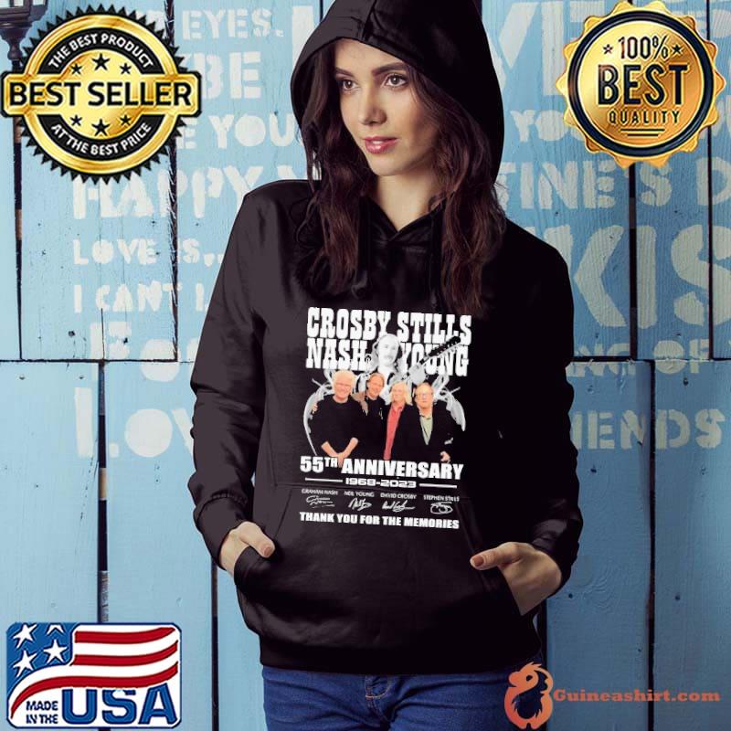 Premium crosby stills nash young 55th anniversary thank you for the memories signature s Hoodie