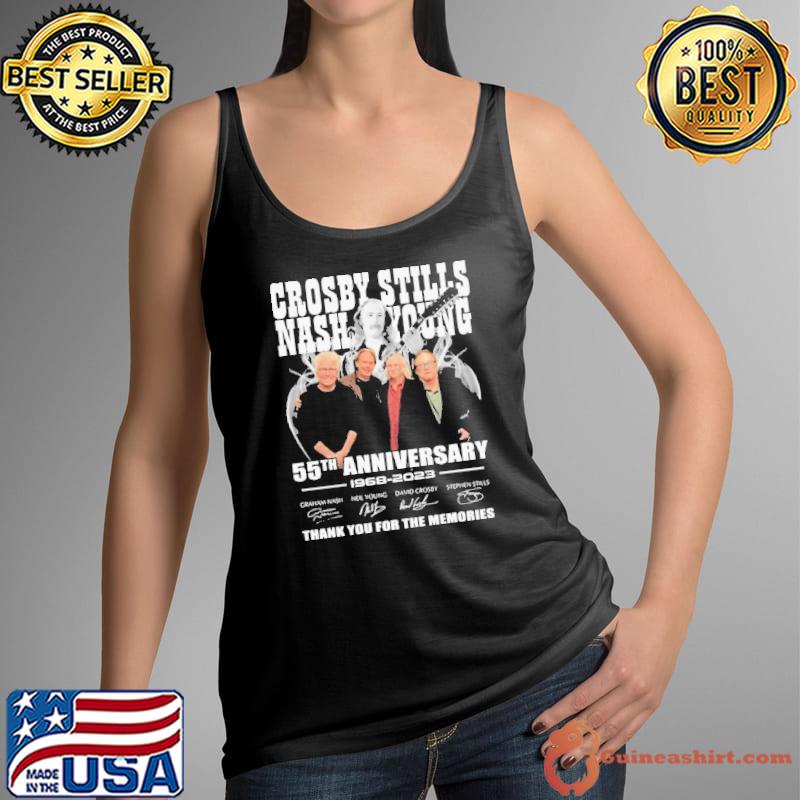 Premium crosby stills nash young 55th anniversary thank you for the memories signature s Tank Top