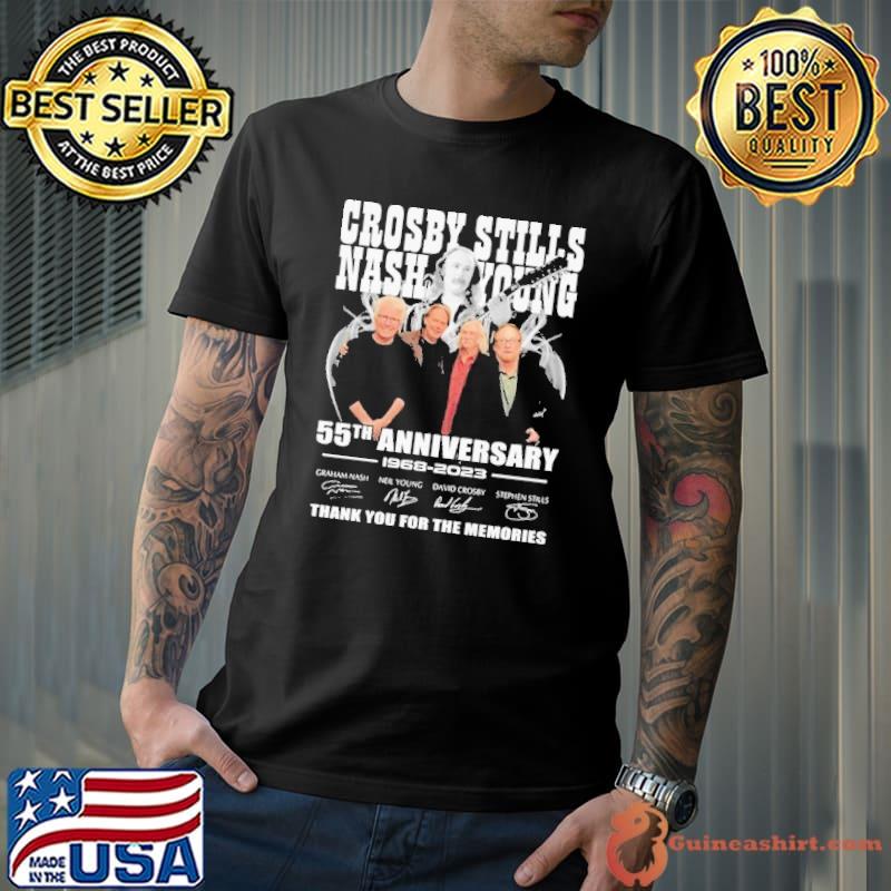 Premium crosby stills nash young 55th anniversary thank you for the memories signature shirt