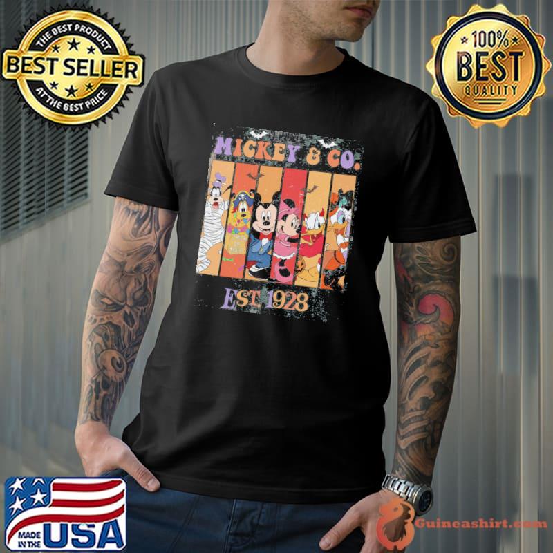 Premium retro Mickey And CO Est.1928 Disney Skeleton Vintage Disneyland Shirt