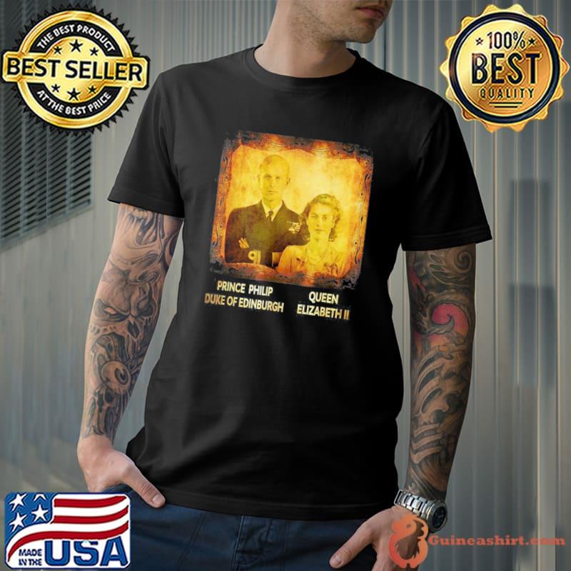 Queen Elizabeth II Prince Philip Vintage UK Britain Monarch Shirt